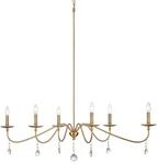 Signature Hardware 479820 6 Light Linear Taper Candle Crystal Chandelier. Fixed Price $144.44.