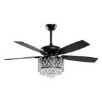 Parrot Uncle Berkshire 52" Indoor Black Crystal Chandelier Ceiling Fan & Remote. Fixed Price $99.95.