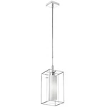 Dainolite Light Pendant, Frosted Glass Inside, Rect. Metal Frame CBE-61P-PC. Fixed Price $158.40.