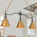 Lnc 3-LIGHT Antique Gold Brushed Gray Modern Linear Led Kitchen Island. Fixed Price $256.96.