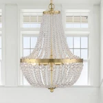 Crystorama Rylee 14" Wide Antique Gold Glass Chandelier. Fixed Price $448.00.