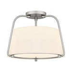 Dsi Lighting Corbin 15" 2-LIGHT Brushed Nickel Semi-flush Mount White Glass. Fixed Price $44.99.