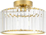 Crystal Ceiling Fixture, Modern Semi Flush Mount Light, Gold Hallw. Fixed Price $59.25.