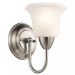 Kichler Up Lighting Wall Sconce W/ Satin Etched Glass Bell Shade 45881OZ. Fixed Price $88.99.