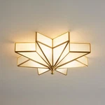 Mazu House 19.7" Brass Gold Glass Ceiling Light Flush Mount. Fixed Price $179.99.