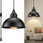 Plug Pendant Light, 15FT Hanging Lights With Cord, On/off Switch, Ind. Fixed Price $30.97.