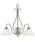 Millennium 3 Light Chandelier Satin Nickel Faux Alabaster Glass 20"HX22.5"W. Fixed Price $72.21.