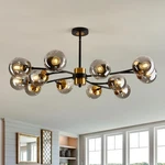 Qgiytp 12-LIGHT Large Sputnik Chandelier With Glass Globe Mid Century Modern .... Fixed Price $229.34.