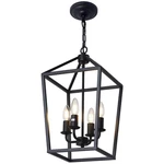 4-LIGHT Black Farmhouse Chandelier Iron Lantern Pendant Rustic Cage Han.... Fixed Price $54.32.