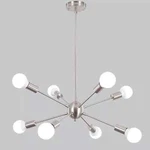 Alisadaboy Brushed Nickel Sputnik 8-LIGHT Chandelier Modern Industrial Mid-cen. Fixed Price $222.95.