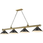 Z-lite 2306-4RB-MB15 Cordon Billiard Light Rubbed Brass. Fixed Price $596.00.