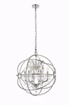 Polished Nickel Globe Crystal Chandelier Foyer Dining Room 6 Light Fixture 27". Fixed Price $1036.94.