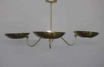 Chandelier Luminaire Handcrafted Modern Mid Century Solid Brass 3 Arm Light Lamp. Fixed Price $424.00.