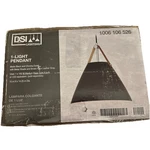 Dsi Lighting 1-LIGHT Pendant Black/chrome Metal Shade & Brown Strap 1006 106 526. Fixed Price $42.99.