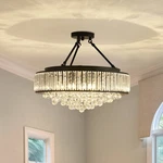 Chandelier Light Modern Crystal Black Metal E26 Semi Flush Mount Yyjlx. Fixed Price $299.99.
