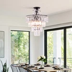 16" Black Crystal Chandeliers 4-LIGHT Modern Round Ceiling Fixture. Fixed Price $119.69.