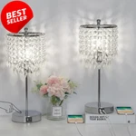 Crystal Table Set Of 2 Touch Control Dimmable Usb Bedside Silver. Fixed Price $103.00.