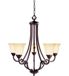 Savoy House Saville Chandelier Slate Finish Cream Scavo Glass GZ-1-2086-5-25 5LT. Fixed Price $269.00.