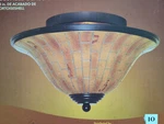 Portfolio 13" Flush Mount Ceiling Fixture Oil Rub Bronze Faux Turtleshell Glass. Fixed Price $42.49.