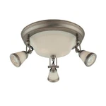 Hampton Bay 14 In. 5-LIGHT Antique Pewter Semi-flush Mount With Frosted Glass. Fixed Price $19.99.