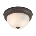 Yhd 2-LIGHT Flush Mount Oyster Fixture, Dark Brown W/ Alabaster Glass, Modern. Fixed Price $19.99.