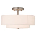 Livex Claremont 13" 2 Light Ceiling Mount, Nickel/off-white Hardback 51043-91. Fixed Price $165.96.