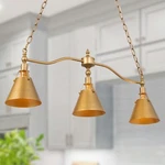 Lnc 3-LIGHT Antique Gold Modern/contemporary Linear Led Kitchen Island. Fixed Price $251.50.