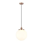 Innovations Beacon 1LT 14" Cord Mini Pendant, Copper/white 616-1PH-AC-G201-14. Fixed Price $246.40.