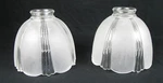 Two Vintage Minka Frosted Ribbed Glass Lamp Shade 6" Round 2" Fitter 5" High. Fixed Price $32.15.