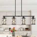 Stylish Matte Black Crystal Pendant Light For Kitchen & Dining Spaces. Fixed Price $196.99.
