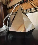 Zuo Chrome Mirror 6 Sided Pyramid Shaped Pendant Lamp Ceiling Light 15 X14. Fixed Price $60.00.