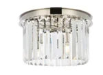 Restoration Crystal Odeon Chandelier Ceiling Flush Mount Light Polished Nickel. Fixed Price $389.00.