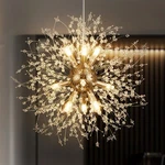 9 Light Semi Flush Mount Ceiling Fixtures, Dandelion Firework Gold Chandel. Fixed Price $58.49.