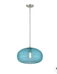 Z-lite Harmony Light 14" Pendant, Brushed Nickel, Blue 487P14-BN. Fixed Price $125.00.
