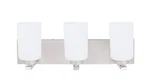 Satin Nickel 3-LIGHT Bathroom Vanity Fixture By Aspen Creative Model 62220. Fixed Price $112.95.