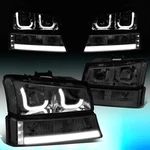 For 2003-2007 Silverado Avalanche Smoked J-halo Led Drl Headlights Bumper Lamps. Fixed Price $151.99.