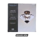 Alsy 11 In. 2-LIGHT Matte Black Semi-flush Mount With Clear Glass Faceted Shade. Fixed Price $34.99.