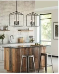 4LIGHT 12IN Weathered Wood/antique Forged Iron Chandelier Set Of. Fixed Price $89.99.
