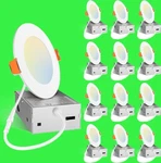 12 Pack 4 Inch 5CCT Ultra-thin Led Recessed Dimmable Ceiling Light With Junction. Fixed Price $29.99.