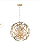 Sara 18.9 Dia Gold 5-LIGHT Metal Globe Crystal Chandelier Jojospring New. Fixed Price $62.95.