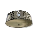 Jonathan Silver Aubrey 3-LIGHT Chrome Flush Mount Ceiling 15.5". Fixed Price $74.98.