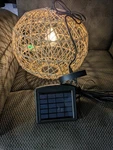 Hampton Bay Ashville 1-LIGHT Brown Rattan Solar Led Outdoor Pendant. Fixed Price $45.00.