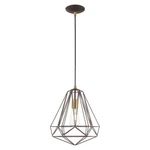 Livex Geometric Shade Light 12" Mini Pendant, Bronze 41324-07. Fixed Price $129.96.