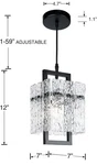 Black Crystal Pendant Light For Kitchen Island, Luxury Water Ripple Glass. Fixed Price $46.35.