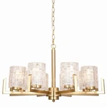 Alice House 19.3" Chandelier Brushed Brass Coastal Light Fixture AL2218-H5. Fixed Price $30.00.