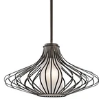 Kichler 43201 Bronze Single-bulb Indoor Pendant With Cylindrical Glass Shade. Fixed Price $31.03.