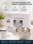 Sunset Lighting F6108-30 Flush Mount 7-1/2" Clear Prismatic Glass, White Finish. Fixed Price $9.99.