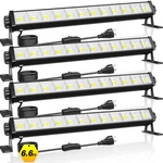 Pack Led Shop Lights, 40W 5400LM Plug In Garage With 6.6FT Long Power. Fixed Price $53.11.