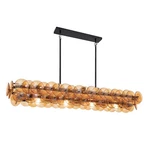 Maxim Lighting Loren 54" Linear Chandelier, Gunmetal/amber - 21826AMGM. Fixed Price $2348.00.