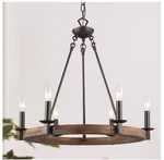 Lnc Farmhouse Wagon Wheel CHANDELIER/6-LIGHT Distressed Wood Circle Island. Fixed Price $119.99.